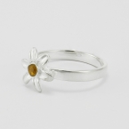 Small Flower Ring with Citrine